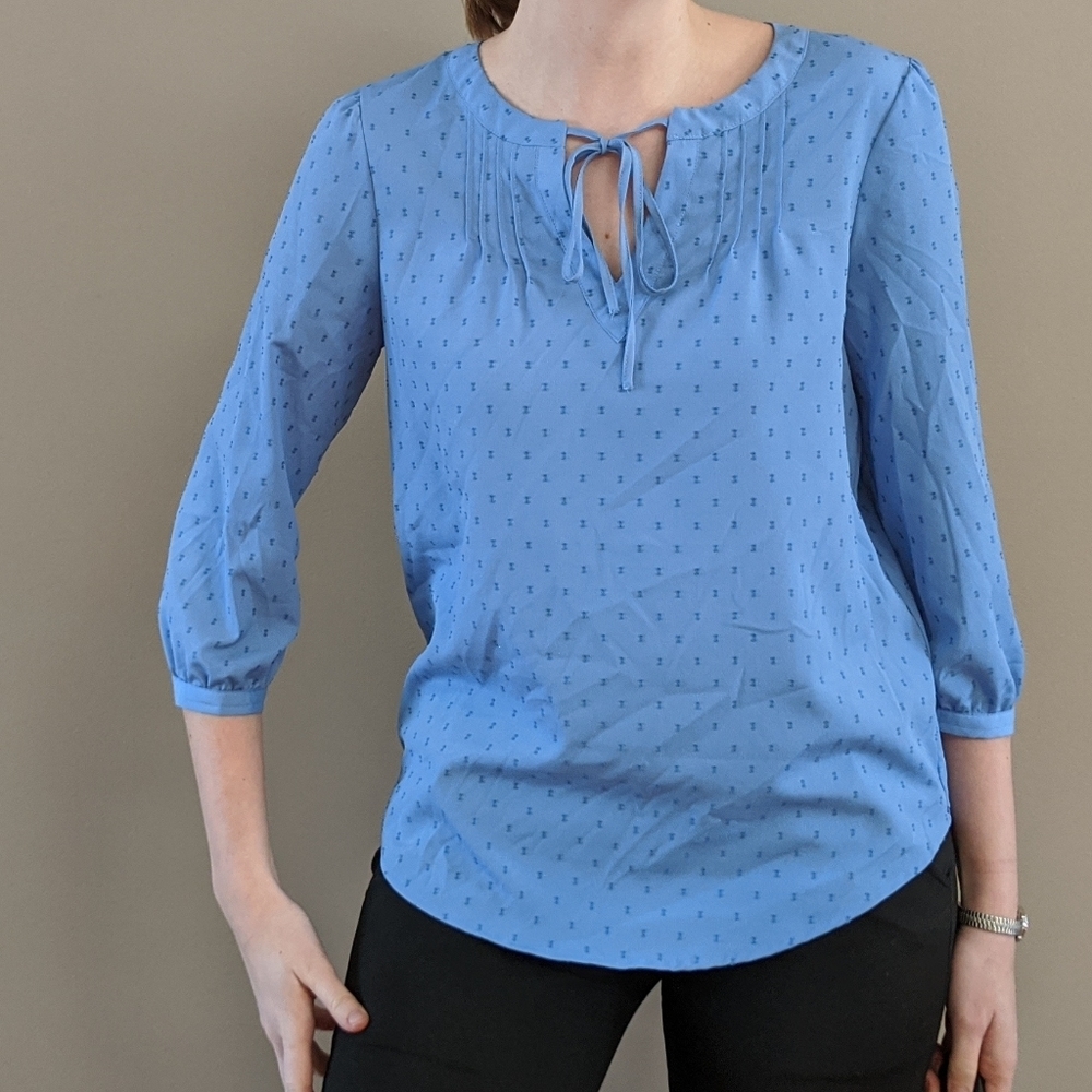 Elle tie front 3/4 sleeve blouse - Picture 6 of 8